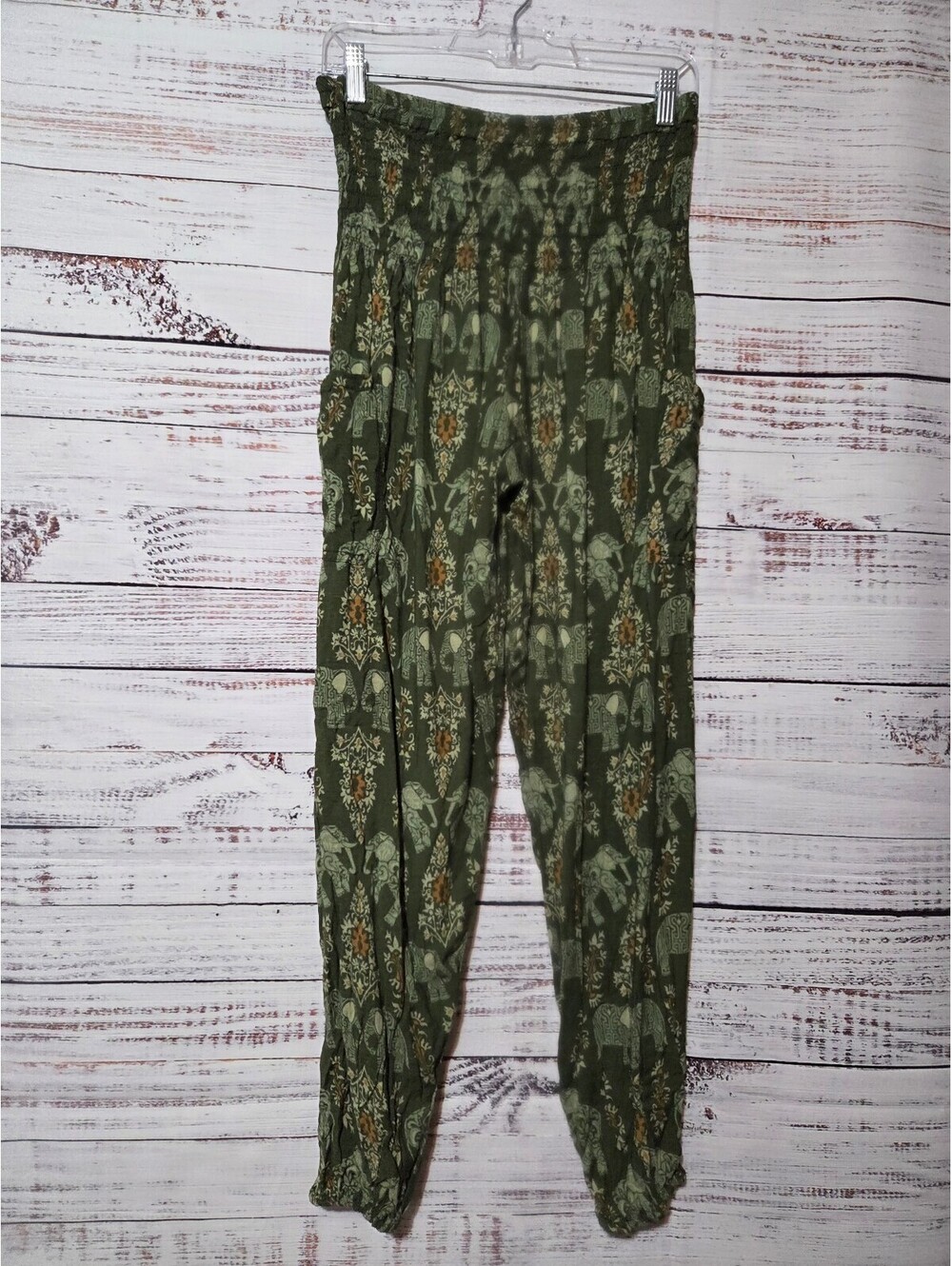 Elephant Pant Ladies L Elephant Print Harem Jogger